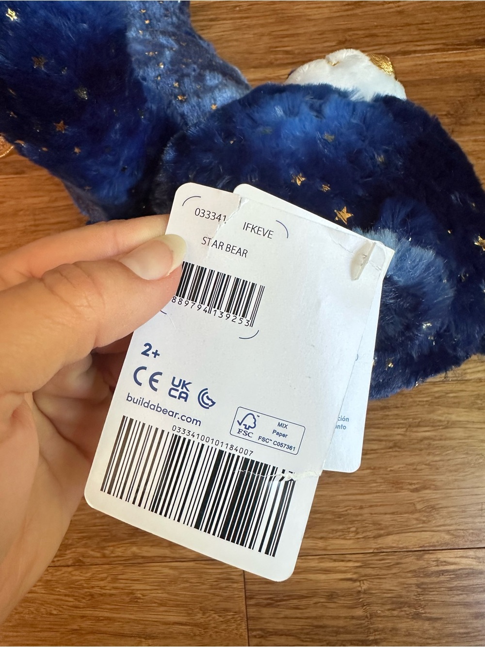 NWT BUILD-A-BEAR Star Wishes Blue Metallic Celestial Stars Teddy Bear - Picture 10 of 10